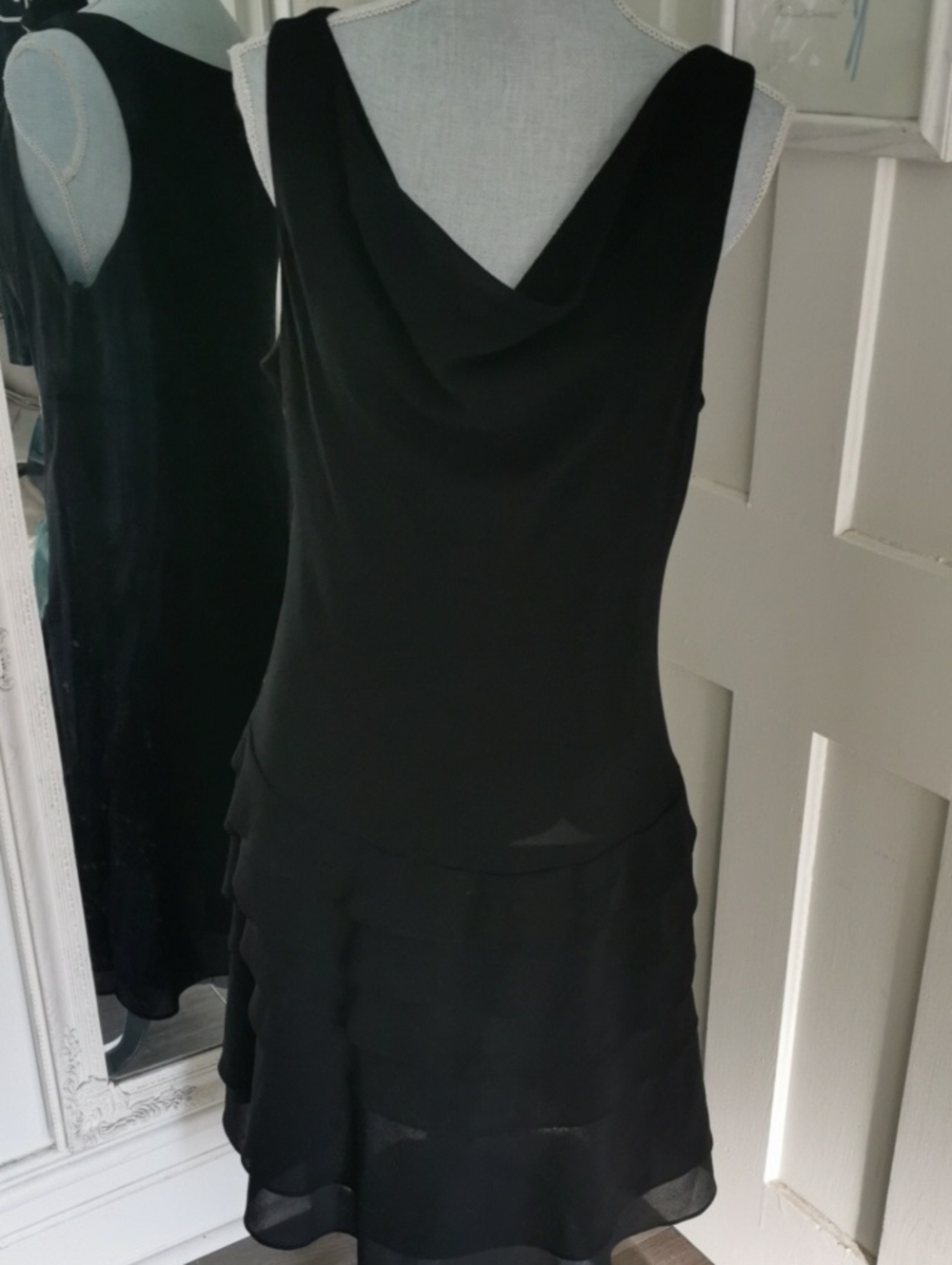 Vintage Joseph Ribkoff  Cocktail Little Black Cowl Neck Dress. Size 14